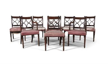 A SET OF EIGHT FEDERAL MAHOGANY DINING CHAIRS, PHILADELPHIA, EARLY 19TH CENTURY comprising two