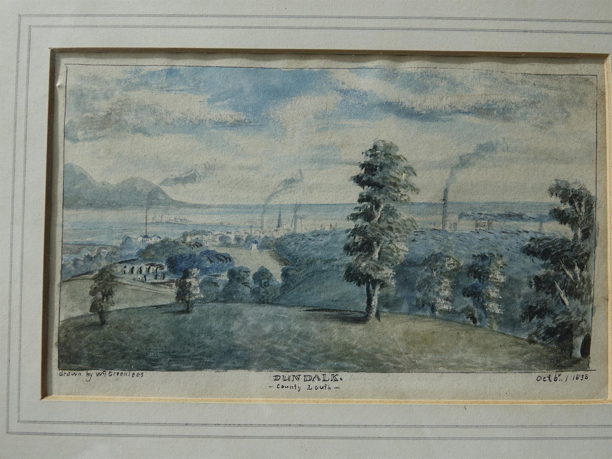 WILLIAM GREENLEES, 19TH CENTURY A View of Dundalk, Co. Louth Watercolour, 11 x 18 Signed, - Image 7 of 11