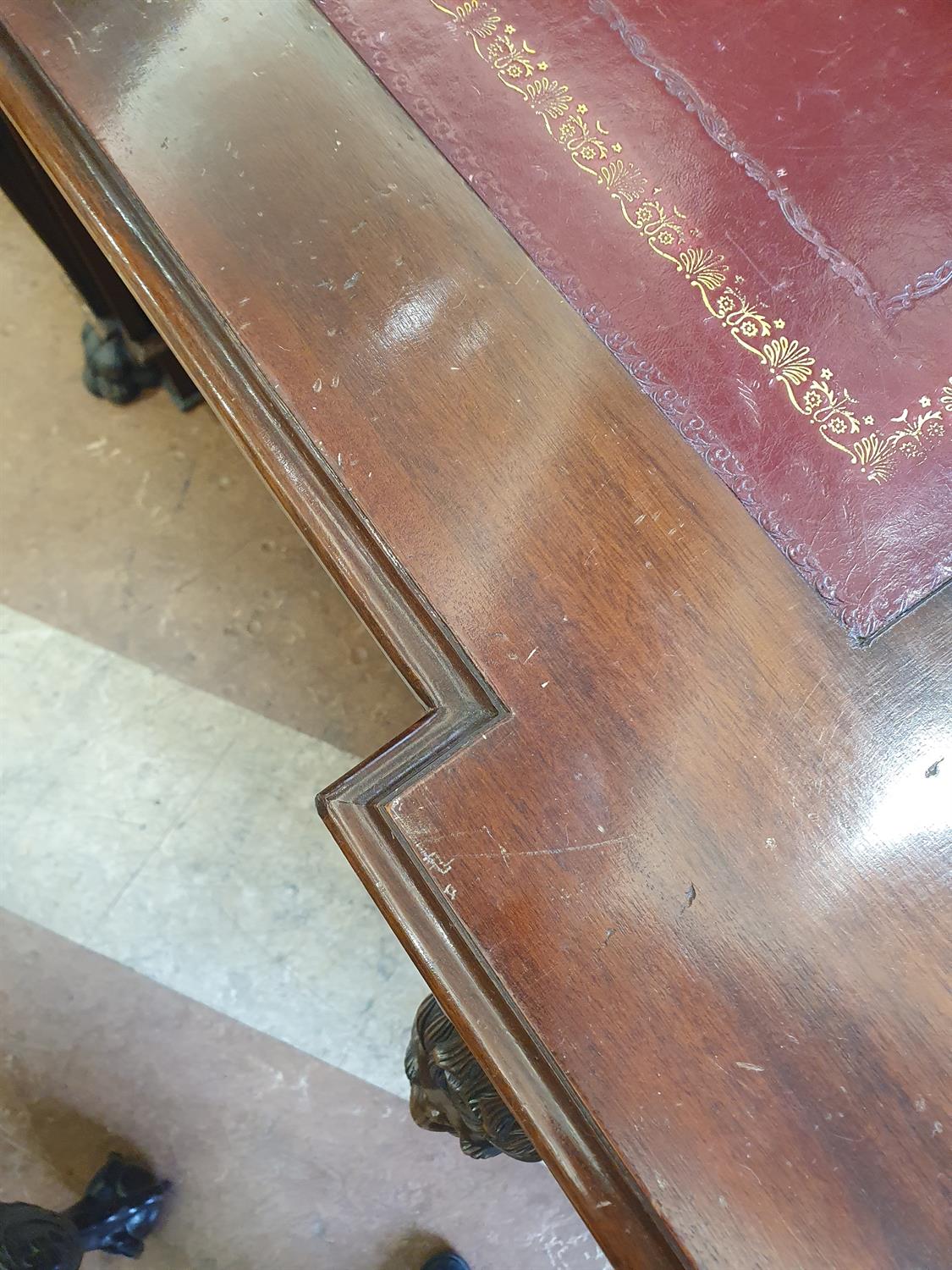A MAHOGANY TWIN PEDESTAL PARTNER'S DESK, following a design of Thomas Chippendale of 1740, - Image 26 of 29