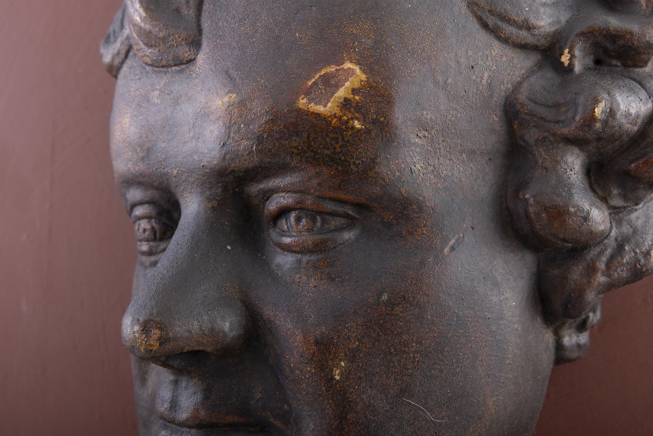 ***Please note: this is ceramic with a 'bronzed' finish rather than bronze*** A BRONZED DEATH MASK - Image 3 of 12