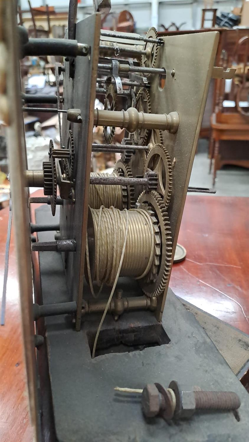 AN IRISH GEORGE III LONGCASE CLOCK, signed John Crampton of Dublin, the detachable hood with - Image 5 of 26