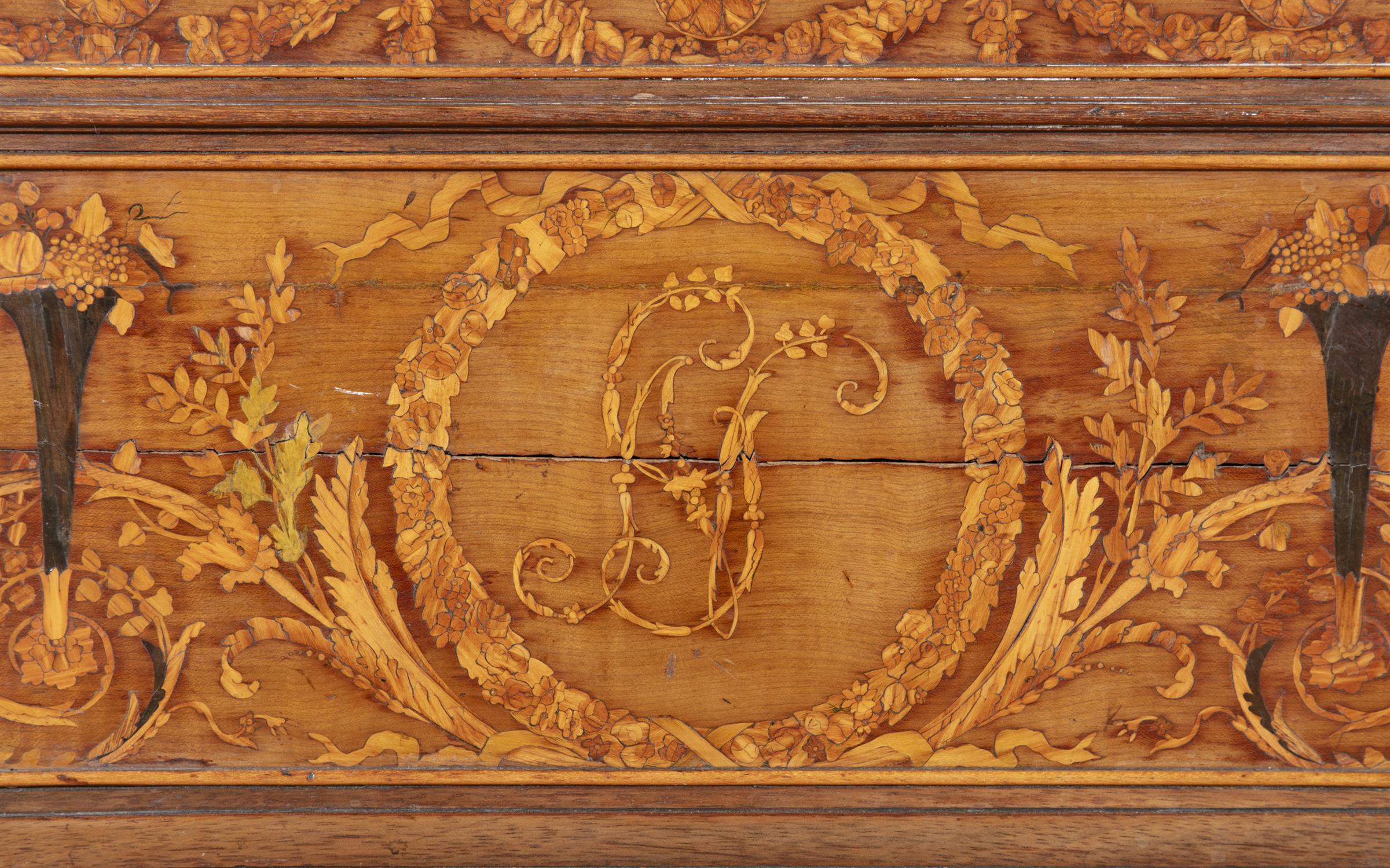 A NORTH ITALIAN SATINWOOD AND MARQUETRY CASKET SHAPED WRITING TABLE, 18TH CENTURY, - Image 6 of 7