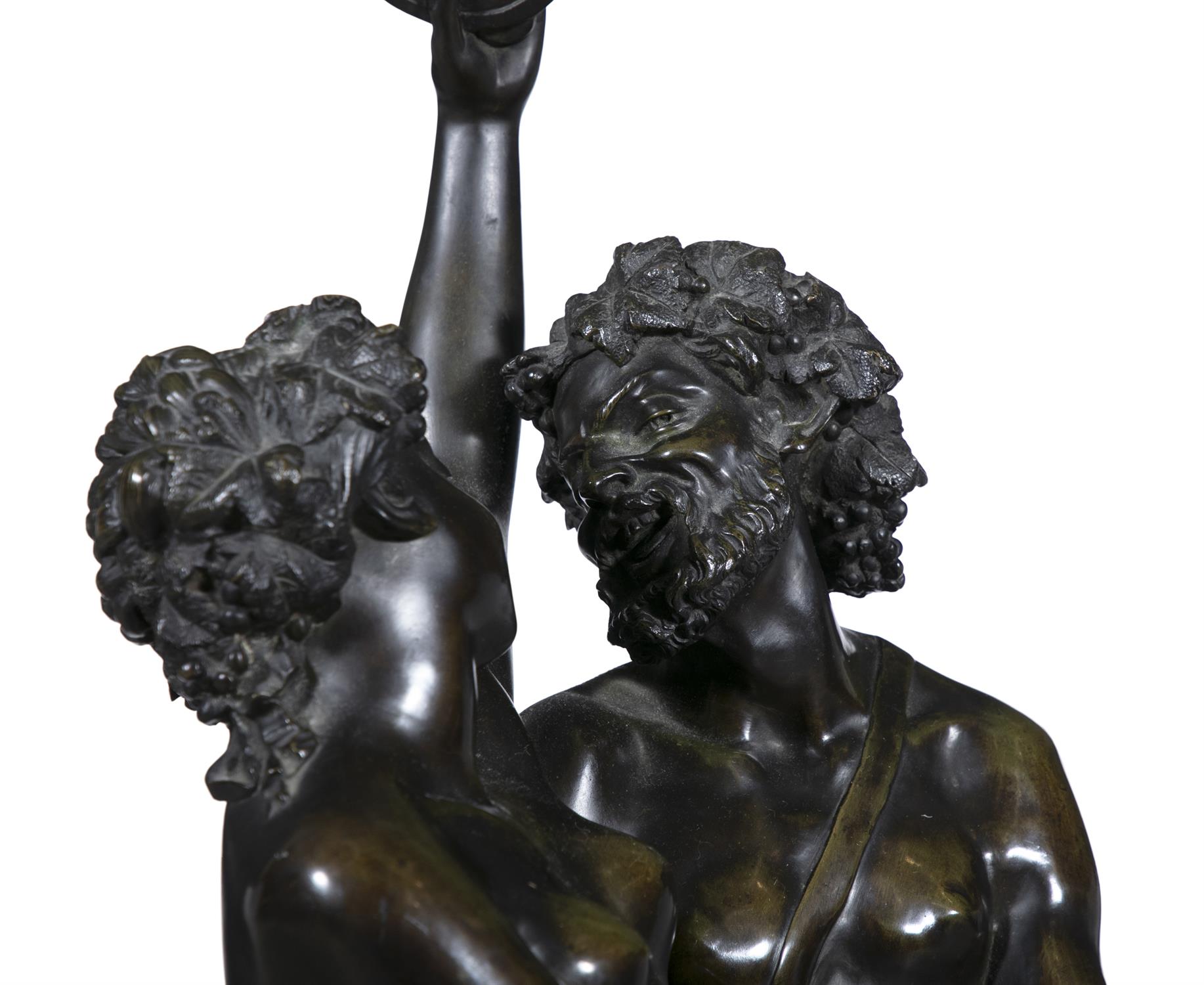 AFTER CLAUDION, 19TH CENTURY Maenads and a Young Satyr, possibly Pan Bronze, 86cm height - Image 3 of 5