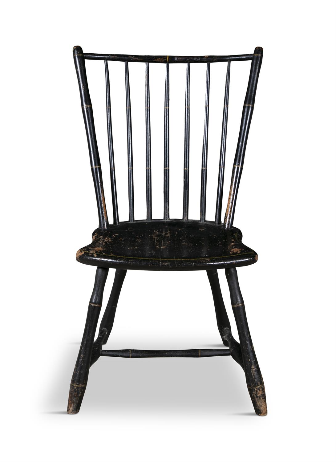 A PAIR OF EBONISED AND GOLD PAINTED WINDSOR CHAIRS, MANNER OF DANIEL CARTERET (W. 1786-1830), - Image 4 of 6