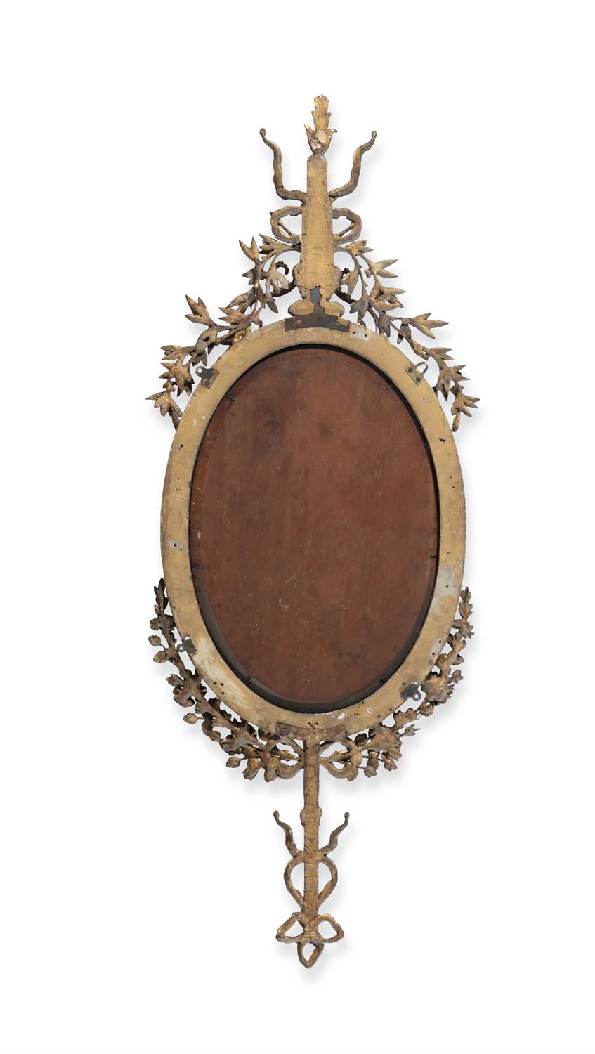 A PAIR OF GILTWOOD CREAM PAINTED GIRANDOLE MIRRORS, 19TH CENTURY each with plain oval plate - Image 4 of 6