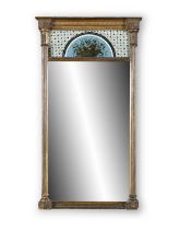A REGENCY GILTWOOD AND GESSO SMALL PIER GLASS, EARLY 19TH CENTURY, the moulded frieze above a