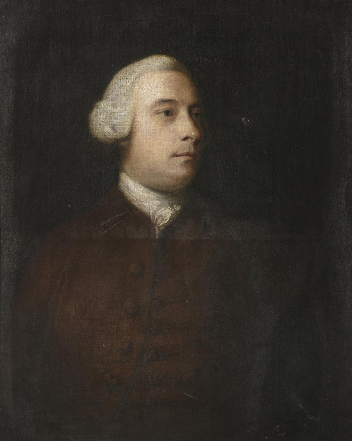 CIRCLE OF JOSHUA REYNOLDS PRA (1723-1792) Portrait of Sylvanus Groves, half length, wearing a wig, - Image 2 of 4