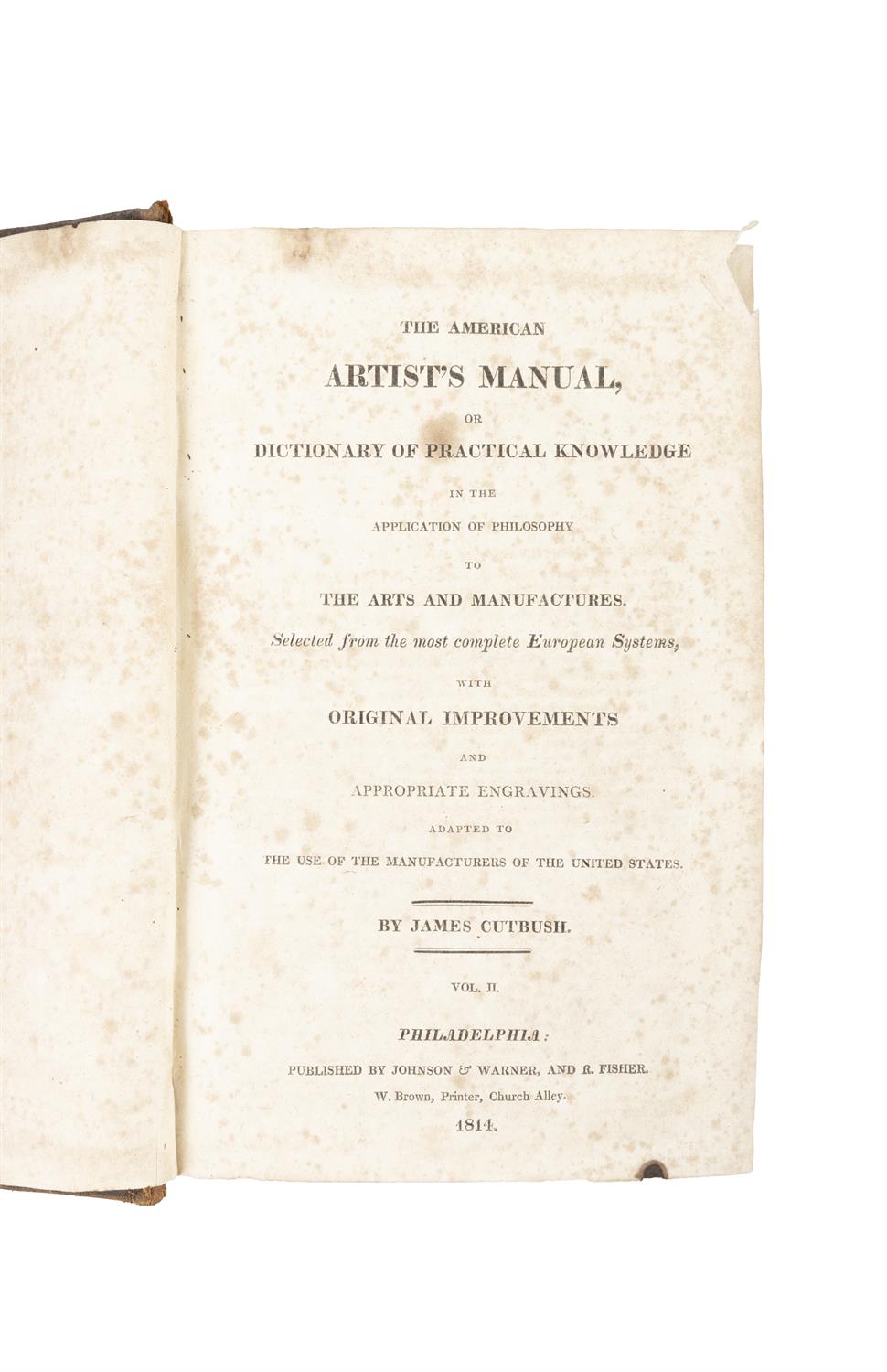 CUTBUSH, James [1788-1823] The American Artist's Manual (2 vols.) Philadelphia (Johnson & Warner - Image 3 of 5