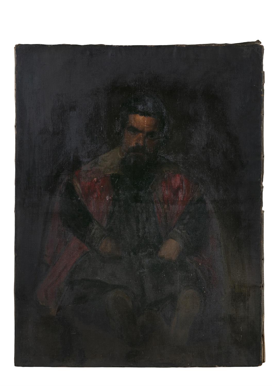 AFTER DIEGO VELAZQUEZ, 19TH CENTURY Portrait of the court dwarf 'Sebastian de Morra' Oil on