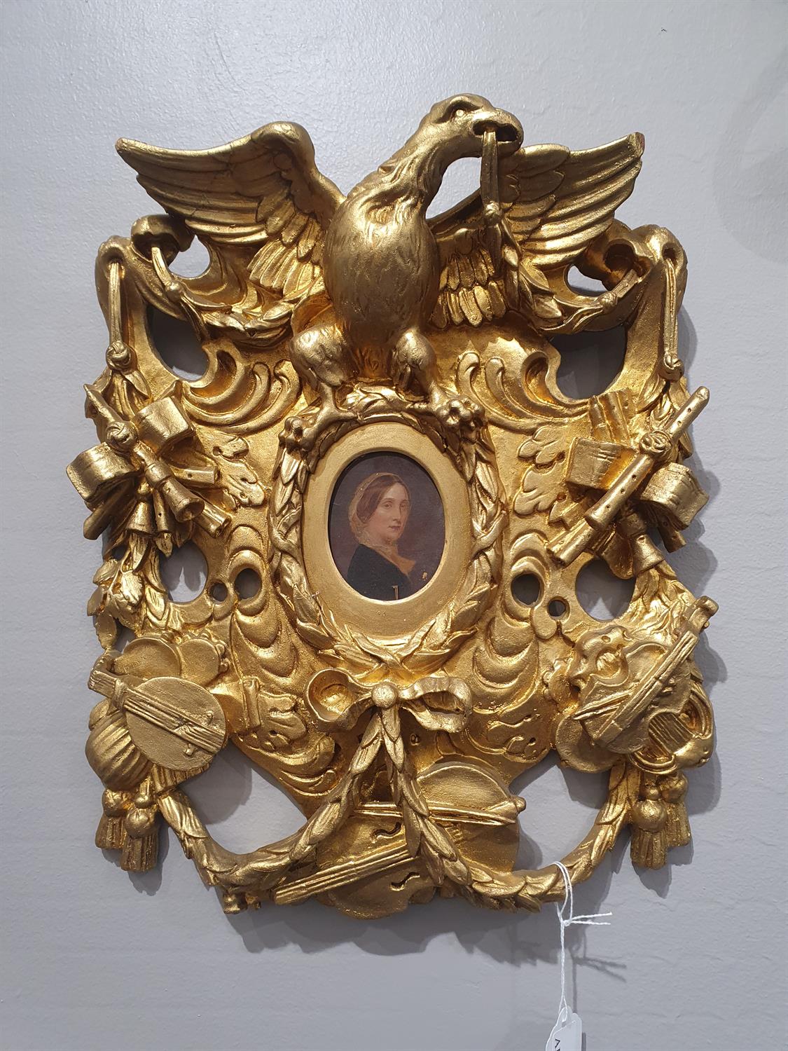 TWO GILTWOOD AND GESSO PIERCED CARVED FRAMES, each with central oval picture opening in the - Image 12 of 33