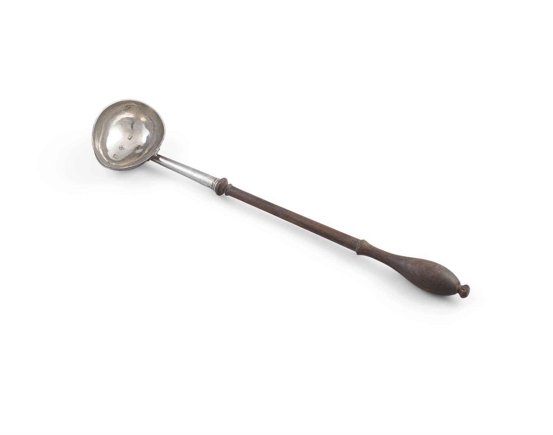 A GEORGE II SILVER TODDY LADLE, London c.1733, maker's mark of Francis Spilsbury,