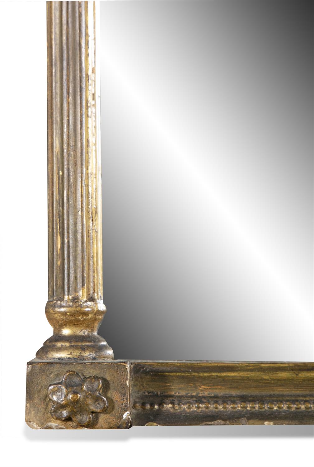 A REGENCY GILTWOOD AND GESSO SMALL PIER GLASS, EARLY 19TH CENTURY, the moulded frieze above a - Image 3 of 3