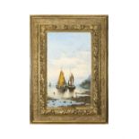 C. KAUFMAN (19TH CENTURY) A Neapolitan Coastal Sunset Oil on canvas, 53.5 x 32cm Signed and