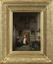 HENDRICUS JOHANNES SCHEERES (DUTCH) (1829-1864) A Dutch kitchen interior, with two women