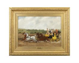 JOHN WATSON NICOL (1856-1926) (SCOTTISH) ‘On the open road’ Oil on canvas, 35.5 x 51 cm Signed