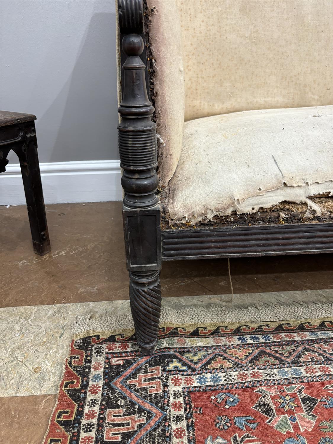 A FEDERAL MAHOGANY SOFA, PENNSYLVANIA, C.1790, the scroll back with downswept reeded arms - Image 8 of 10