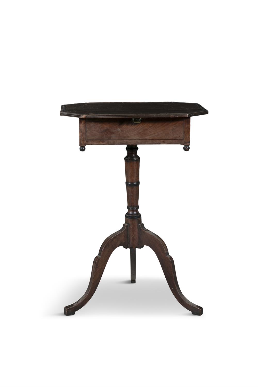 A MAHOGANY READING TABLE, ENGLISH 19TH CENTURY, the top with low moulded gallery and canted