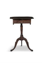 A MAHOGANY READING TABLE, ENGLISH 19TH CENTURY, the top with low moulded gallery and canted