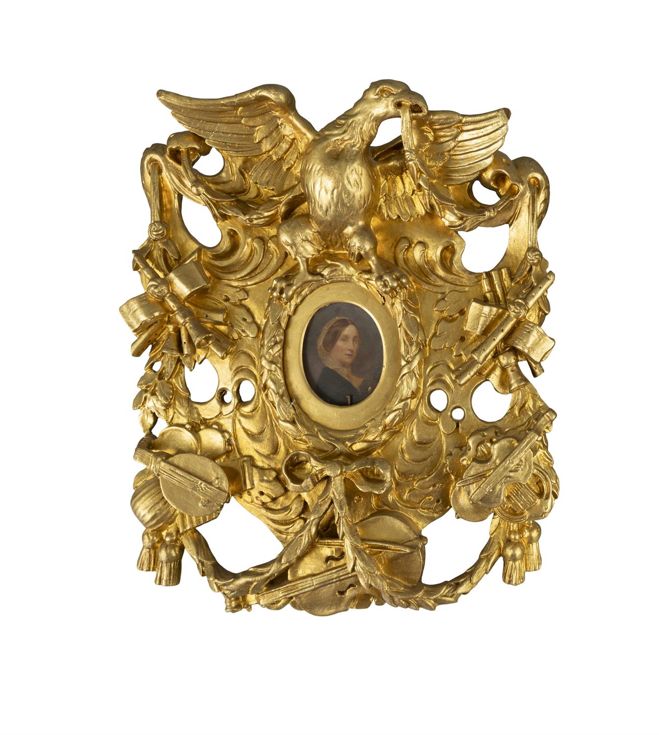 TWO GILTWOOD AND GESSO PIERCED CARVED FRAMES, each with central oval picture opening in the - Image 2 of 33