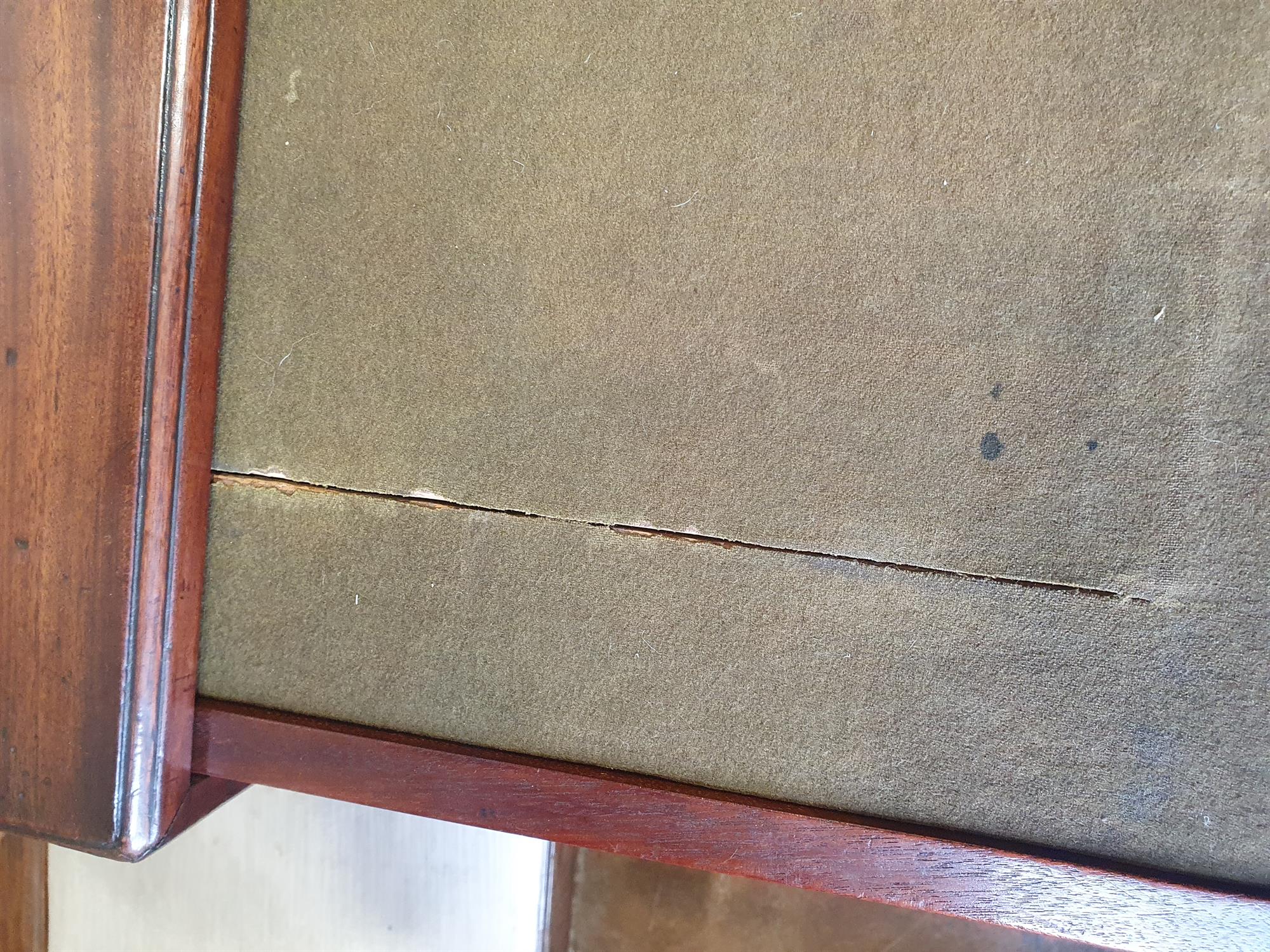 A GEORGE III MAHOGANY KNEEHOLE DESK, of rectangular shape, fitted with long drawer above a - Image 12 of 20