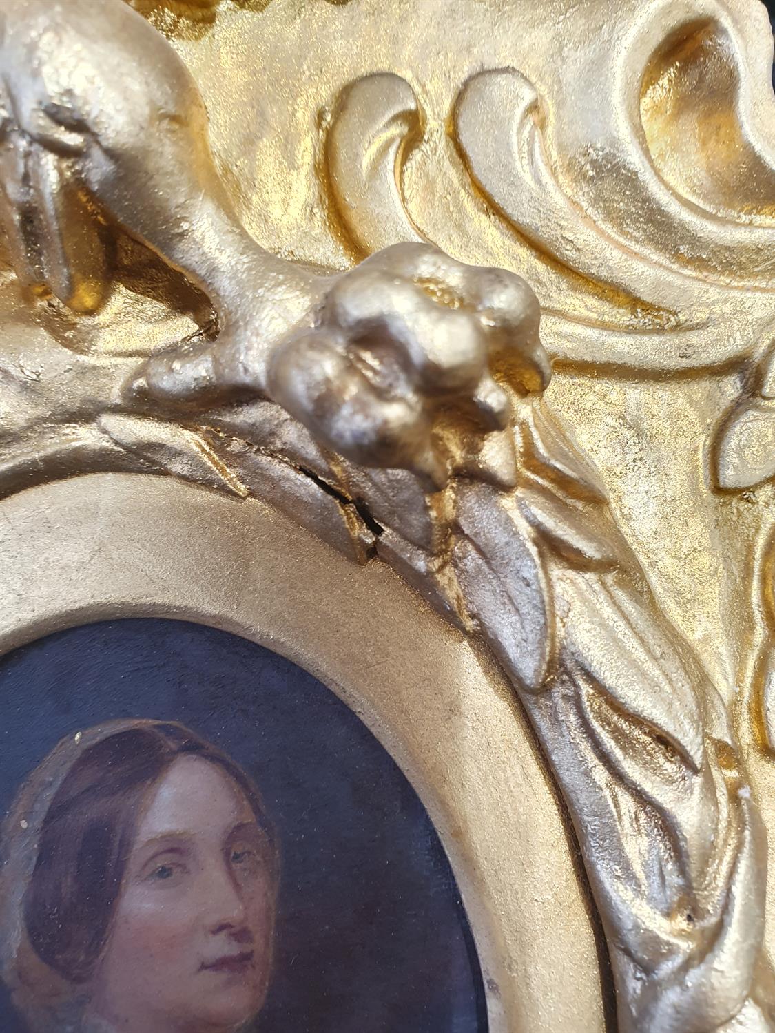 TWO GILTWOOD AND GESSO PIERCED CARVED FRAMES, each with central oval picture opening in the - Image 23 of 33