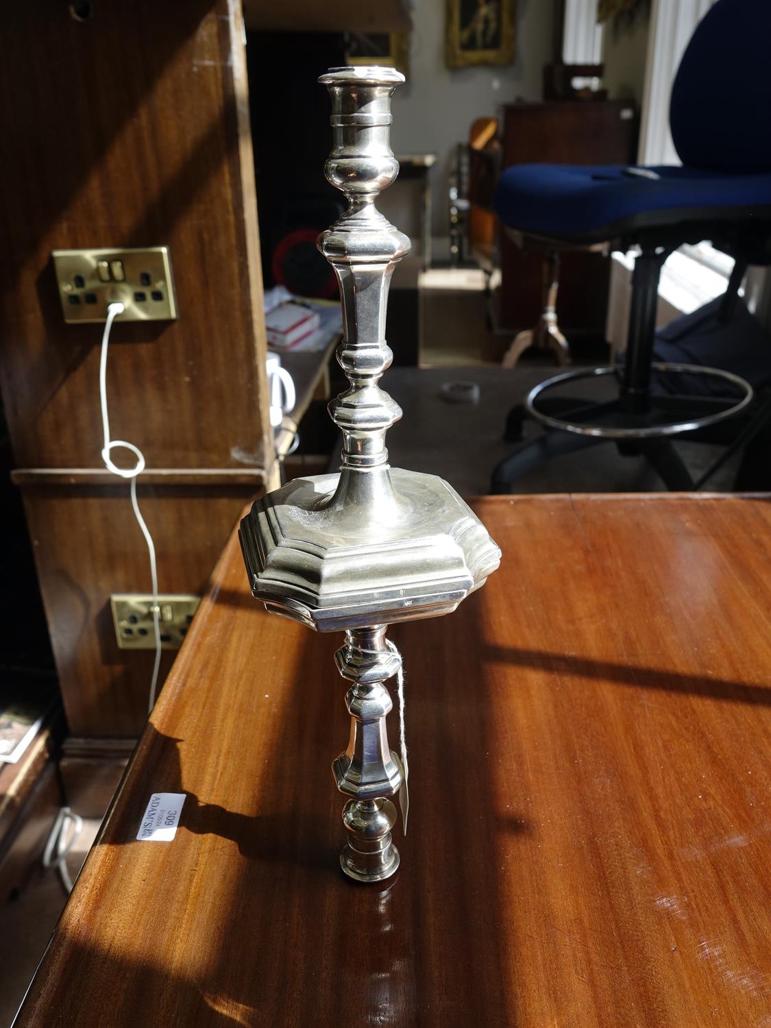 A PAIR OF DUTCH 18TH CENTURY SILVER CANDLESTICKS, The Hague, c.1740, makers mark 'I I' in an - Image 10 of 14