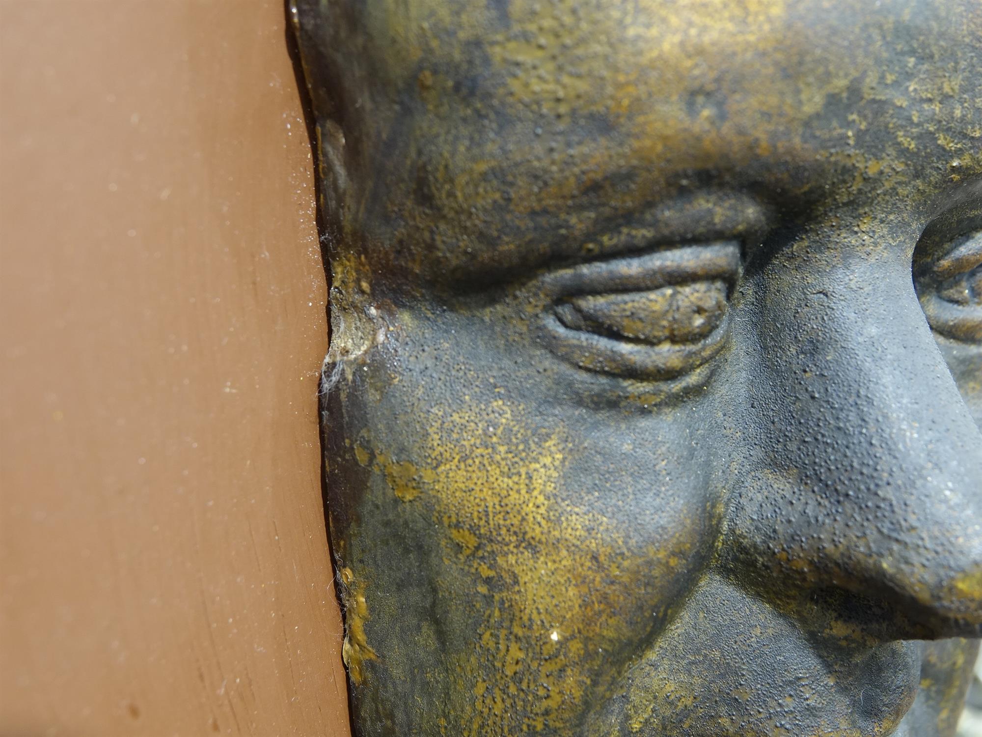 ***Please note: this is ceramic with a 'bronzed' finish rather than bronze*** A BRONZED DEATH MASK - Image 9 of 12
