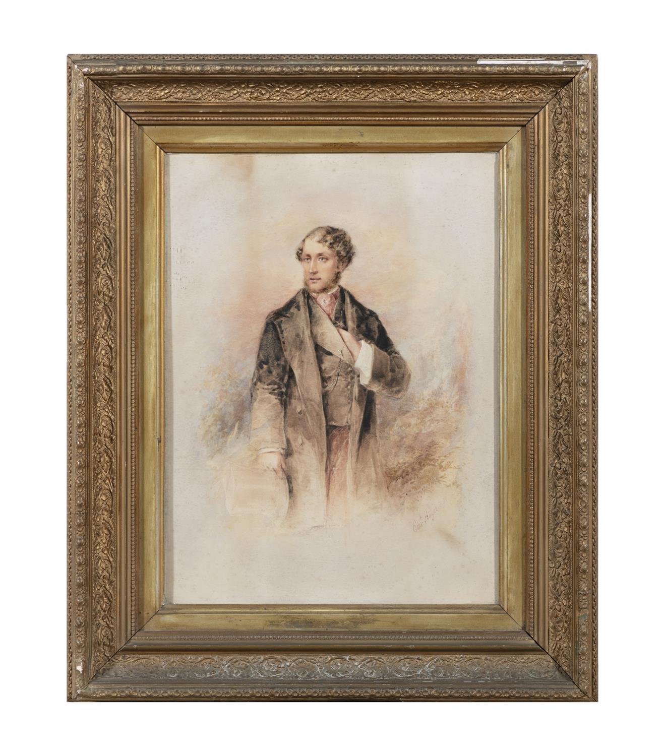 EDWARD HAYES RHA (1797-1864) Portrait of a gentleman, full length Watercolour heightened with