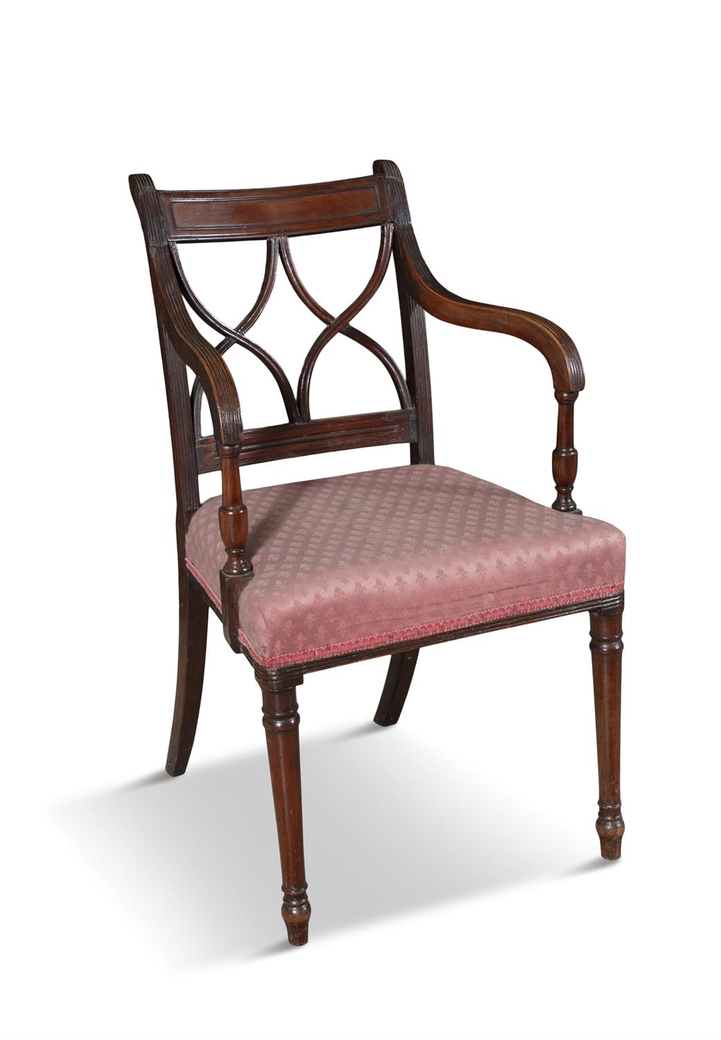 A SET OF EIGHT FEDERAL MAHOGANY DINING CHAIRS, PHILADELPHIA, EARLY 19TH CENTURY comprising two - Image 6 of 7