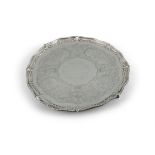 A GEORGE III SILVER SALVER, London 1777, mark of Richard Rugg, of shaped circular form,