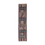 A FLAT-WOVEN KILIM RUNNER, CA. 1940s, 238 x 56cm the central reserve woven with thirteen rows of