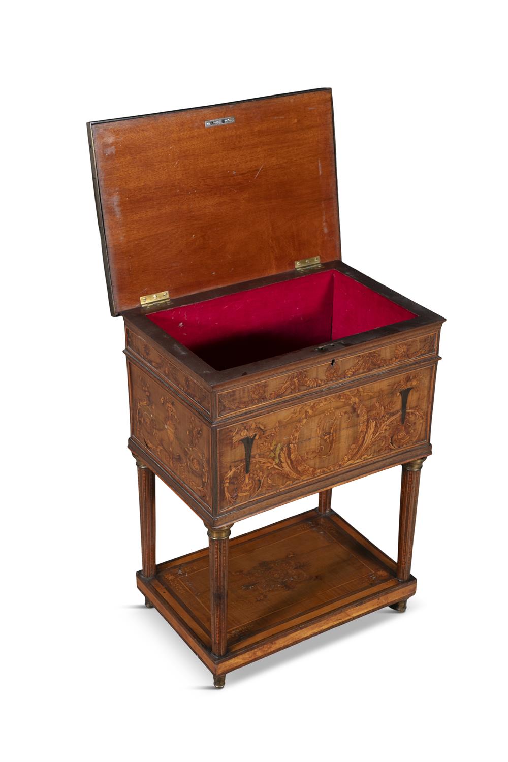 A NORTH ITALIAN SATINWOOD AND MARQUETRY CASKET SHAPED WRITING TABLE, 18TH CENTURY, - Image 3 of 7