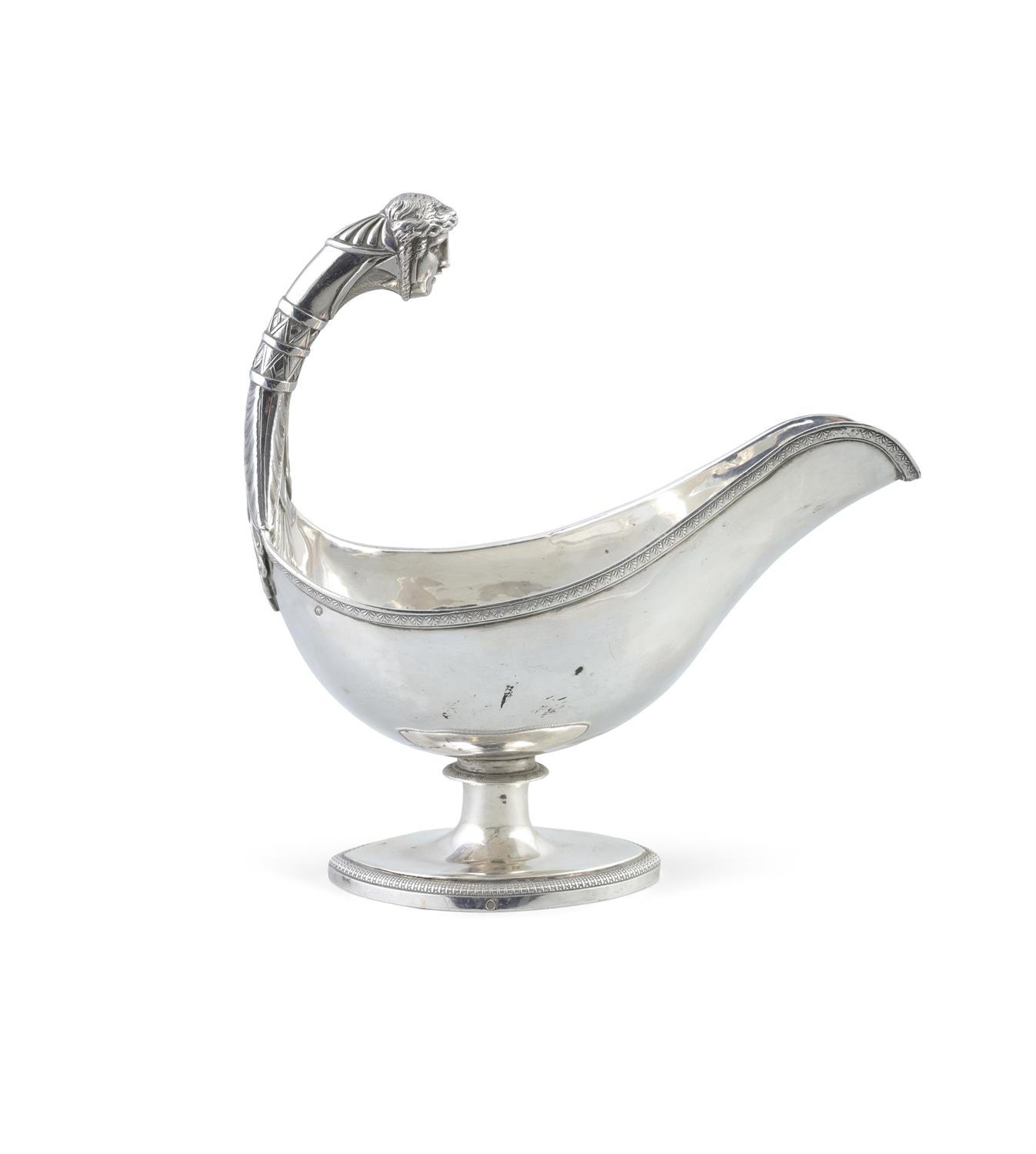 A NEO-CLASSICAL FRENCH SILVER SAUCE BOAT, Paris c.1800, Directoire Period, the flying - Image 2 of 4