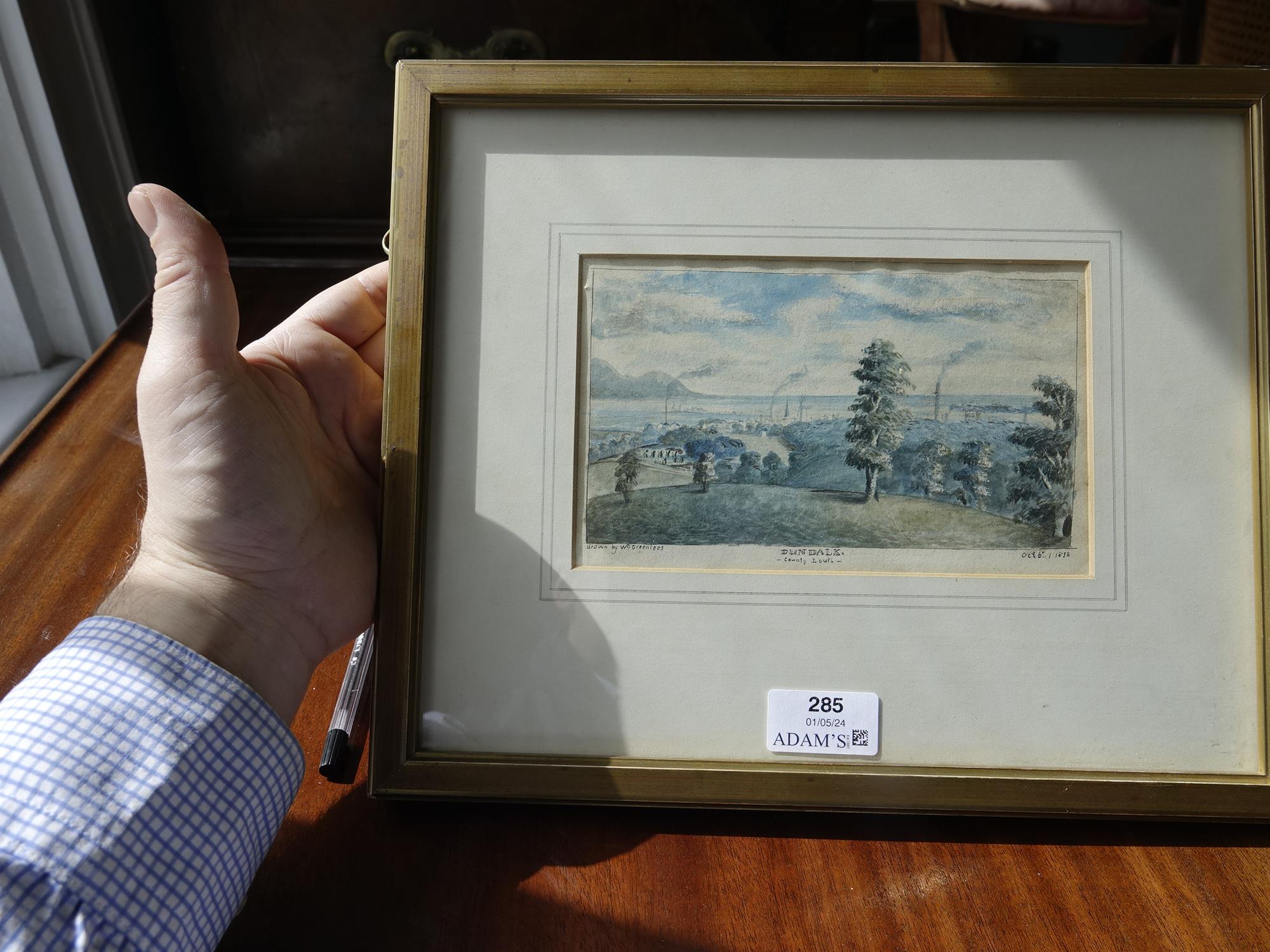 WILLIAM GREENLEES, 19TH CENTURY A View of Dundalk, Co. Louth Watercolour, 11 x 18 Signed, - Image 6 of 11