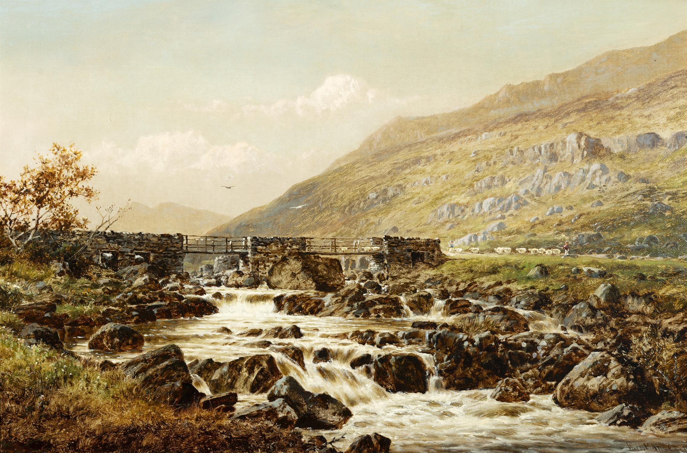 WILLIAM HENRY MANDER (1850-1922) Pont-Y-Garth, Near Capel Curig, North Wales Oil on canvas, 40.