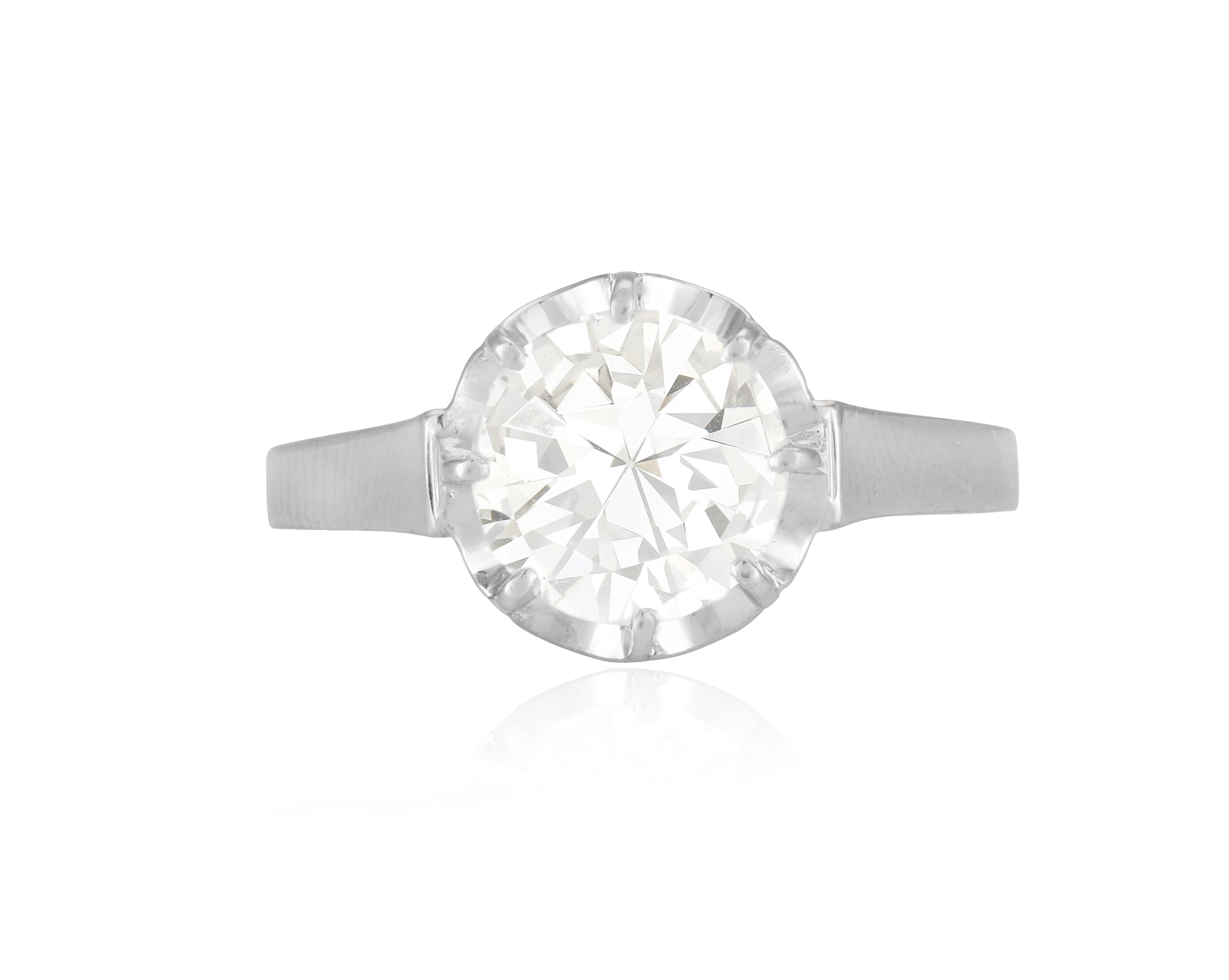 A DIAMOND SINGLE-STONE RING, CIRCA 1960 The European-cut diamond weighing approximately 1.75cts - Image 2 of 5