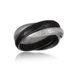 A TRINITY RING, BY CARTIER, CIRCA 2015 Designed as three interlocking bands, two polished white gold