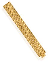 A GOLD BRACELET, BY RICCARDO MASELLA, CIRCA 1955 Of openwork articulated design, the textured gold