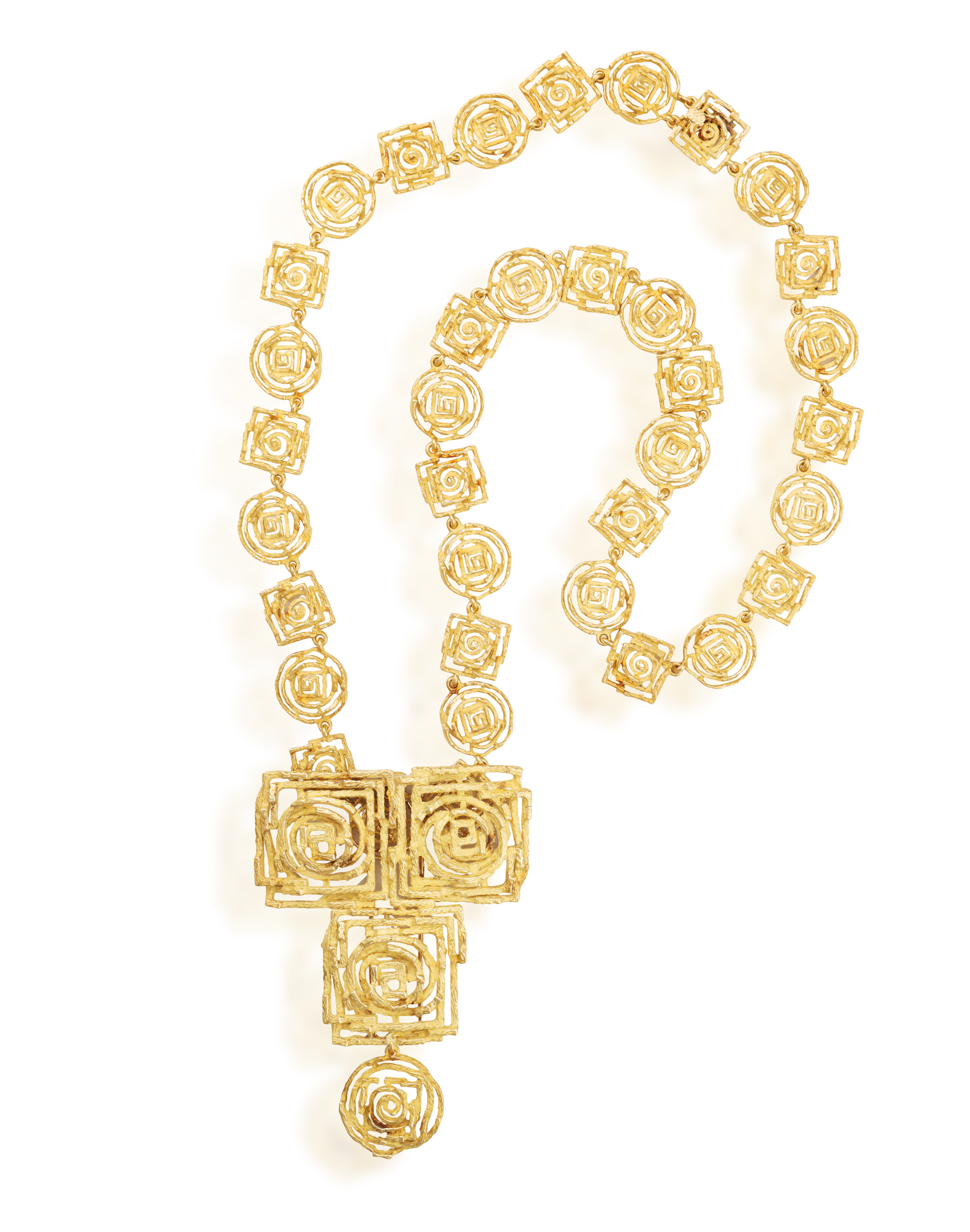 AN 18K GOLD NECKLACE, BRACELET, BROOCH AND EARCLIPS EN SUITE, BY CHAUMET, CIRCA 1970 Each composed - Image 2 of 14