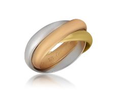 A GOLD ‘TRINITY’ RING, BY CARTIER, 1997 Composed of three polished interlocking bands in either