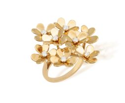 A DIAMOND 'FRIVOLE' COCKTAIL RING, BY VAN CLEEF & ARPELS Designed as a cluster of flowers, each