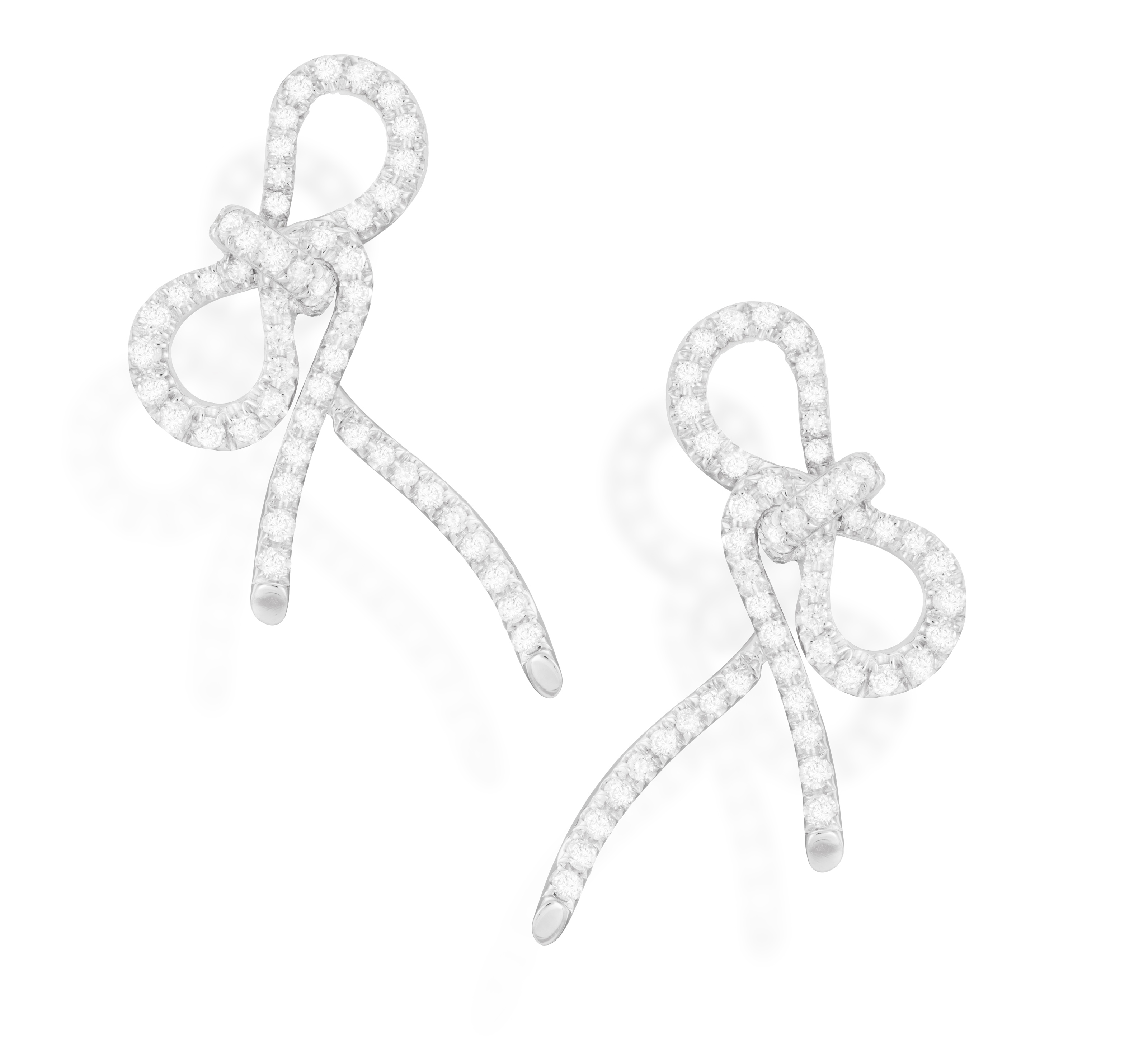 A PAIR OF DIAMOND EARRINGS, BY MARGHERITA BURGENER Each designed as a stylised bow, pavé-set with