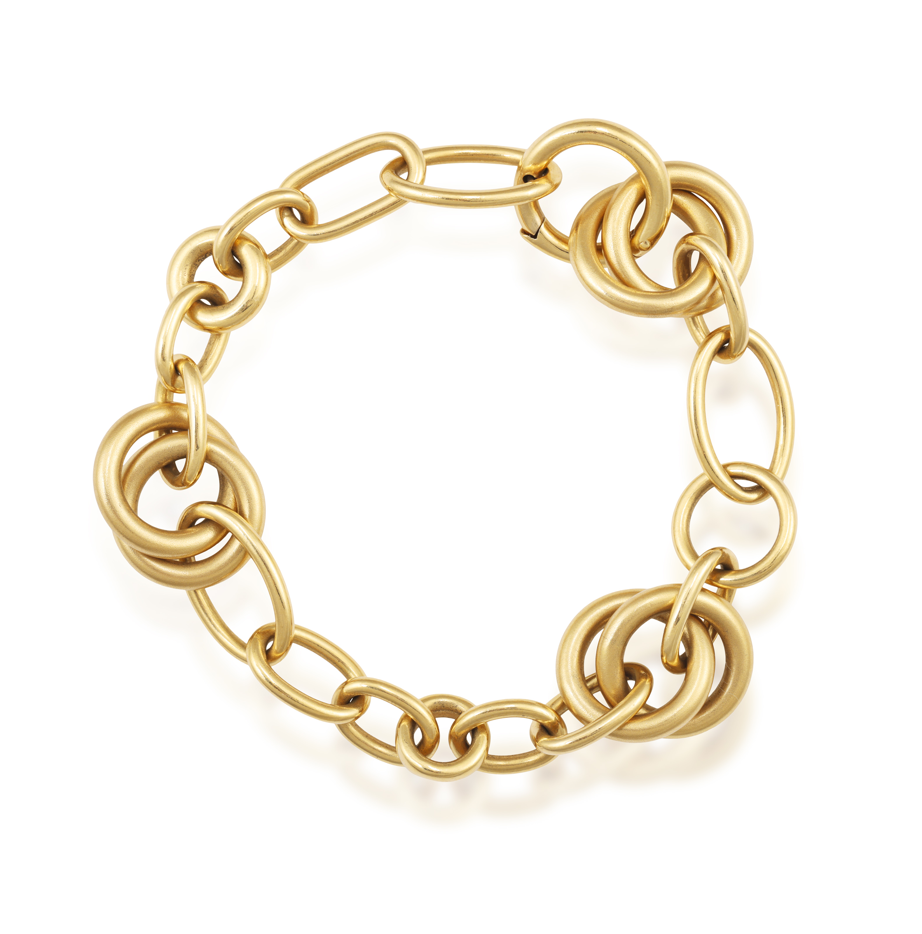 A GOLD BRACELET, BY POMELLATO The fancy polished and brushed gold links, in 18K gold, signed - Image 2 of 3