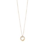 A DIAMOND TRINITY PENDANT ON CHAIN, BY CARTIER Composed of three interlocking tri-coloured gold