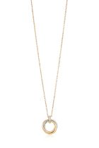 A DIAMOND TRINITY PENDANT ON CHAIN, BY CARTIER Composed of three interlocking tri-coloured gold