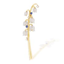 A ROCK CRYSTAL, SAPPHIRE AND DIAMOND BROOCH, BY FASANO Designed as a Lily of the Valley branch, with