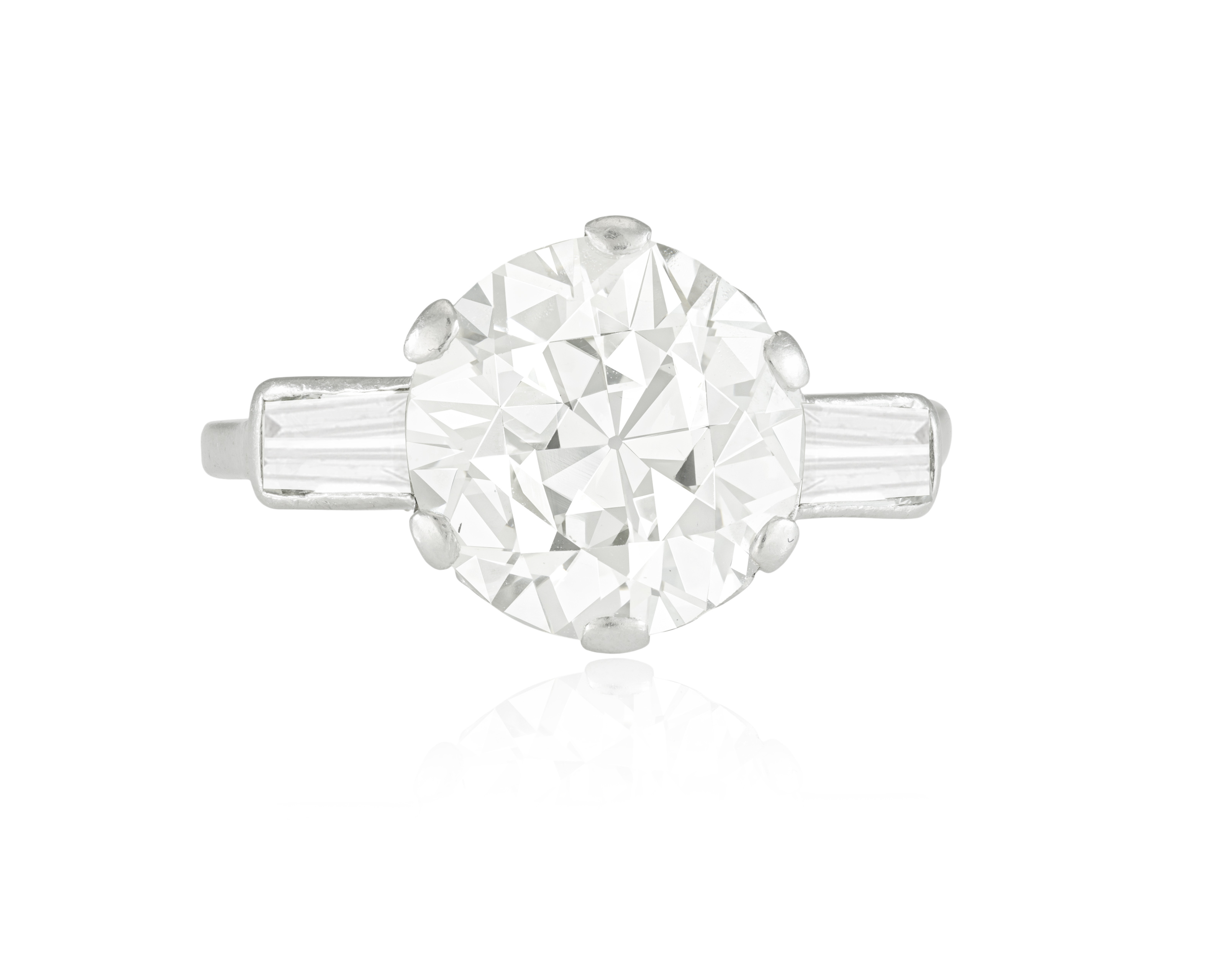 A DIAMOND SINGLE-STONE RING The central old European-cut diamond weighing approximately 3.70cts