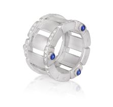 A DIAMOND AND SAPPHIRE ‘TWENTY 4’ RING, BY PATEK PHILIPPE The broad band of openwork design,
