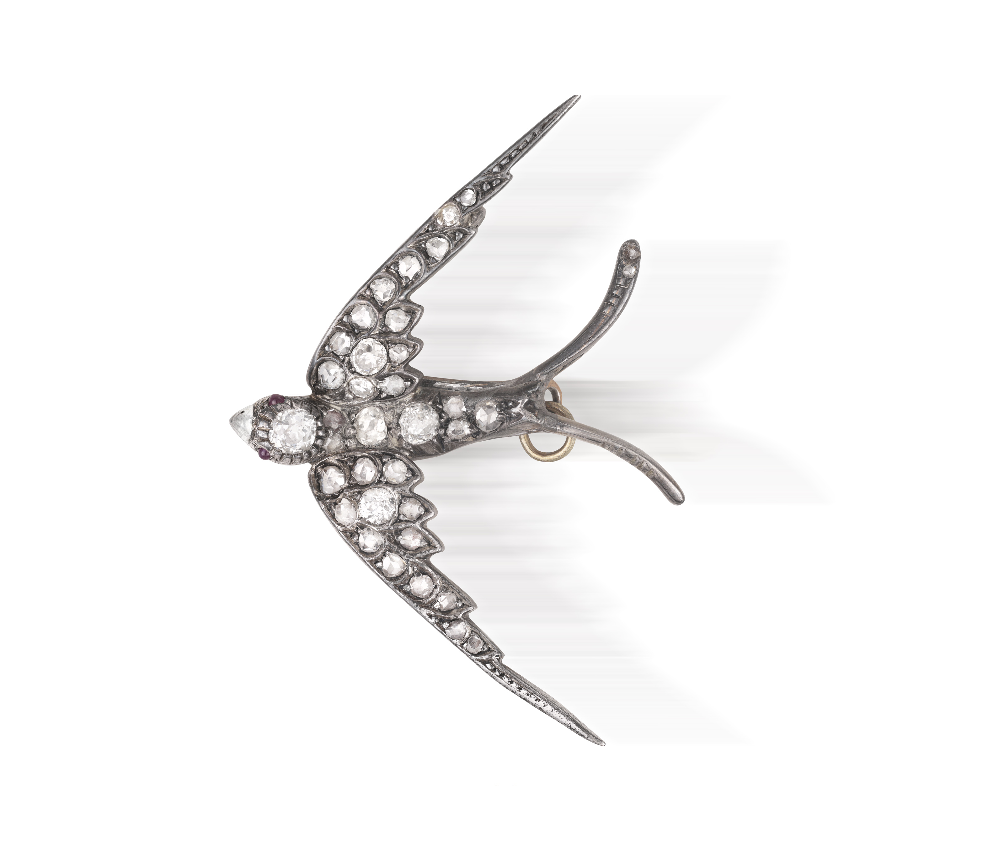 A LATE 19TH CENTURY DIAMOND BROOCH, CIRCA 1880 Designed as a swallow in flight, set throughout