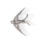 A LATE 19TH CENTURY DIAMOND BROOCH, CIRCA 1880 Designed as a swallow in flight, set throughout